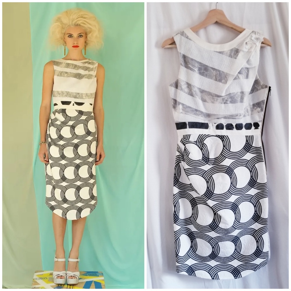 Chris Benz Runway Mixed Media Sheath Dress